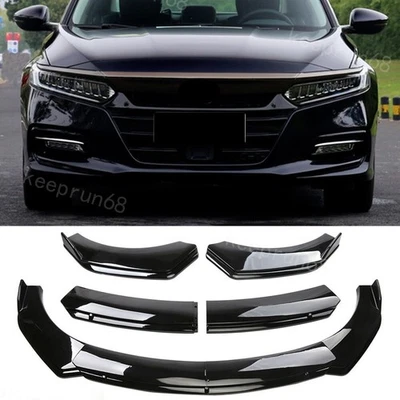 Front Bumper Lip Splitters Spoiler Gloss Black For Honda Accord 10th 11th 2018+ — 第 1/4 张图片