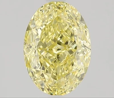 2.50 Carat Fancy Yellow Lab Grown Diamond Oval Cut VVS1 Clarity Loose Stone - Image 1 of 3
