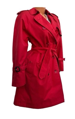 Vtg 80's Burberrys Harrods Belted Short Button Front Trench Coat EUC sz 8 P - Image 1 of 4