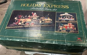 Neu Bright Holiday Express animiertes Weihnachtszug-Set #380 nicht getestet 1997 - Bild 1 von 15