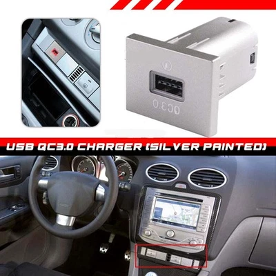 For Ford Focus MK2 2005-2009 Center Console Convert USB-A QC3.0 Charger Kit Foto 1 de 4