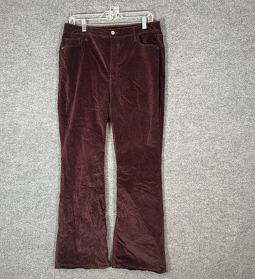 Old Navy Pants Womens 14 Brown/Burgundy Flare Leg Velvet Corduroy Plus Size - Image 1 of 4