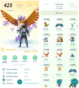 Pokémon Acc Go - LVL 32 - 9 Shiny - 14 Leggendari - Foto 1 di 6