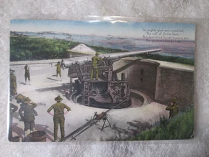 WW1 Postcard Military Camp Cannon Circa 1917 - Picture 1 of 3