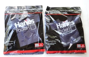 2 neue neu aus altem Lagerbestand 1990er Hanes marineblau Tasche T-Shirt Jamaika Montage Medium 100 % Baumwolle - Bild 1 von 8