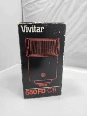 Vivitar Auto Thyristor 550FD Flash for Canon Ricoh C/R Black Color Photography - Image 1 of 4