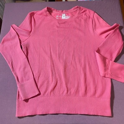 Zella Ribbed Long Sleeve Shirt Top with Thumb Holes in Pink - Size Large - NWOT - Image 1 of 4