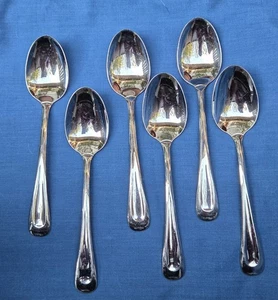 NEU MENGE 6 ONEIDA SANDDÜNE GLÄNZEND 6 3/4 Zoll SUPPENLÖFFEL EDELSTAHL  - Bild 1 von 5