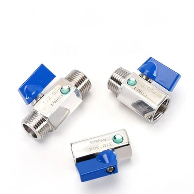 Stainless Steel Mini Ball Valve F x F, F x M, M x M 1/8" 3/8" 1/4" 3/4" 1" BSP - Image 1 of 3