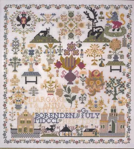 CROSS STITCH PERMIN ZEELAND 1763 SAMPLER CHART - Picture 1 of 1