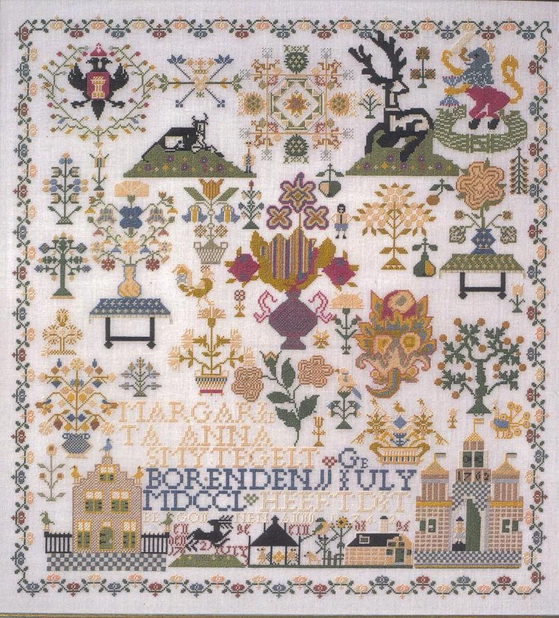  CROSS STITCH PERMIN ZEELAND 1763 SAMPLER CHART - Image 1 of 1