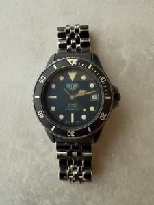 RAR Heuer 980.026 "Black Coral" Vintage Diver - 1982 | Original Armband - Bild 1 von 13