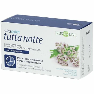 VITACALM TUTTA NOTTE- 30 COMPRESSE FAST/RETARD - SONNO RILASSANTE - BIOSLINE