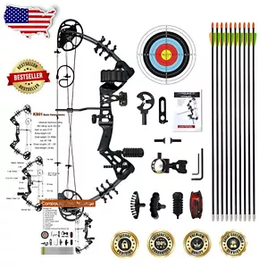 Lightweight 15-45 lbs Right Hand Compound Bow with 5 Pin Sight & Accessories - Picture 1 of 9