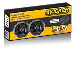 Peugeot 207 Rear Door Speakers Kicker 6.5" 17cm car speaker kit 240W - Picture 1 of 1