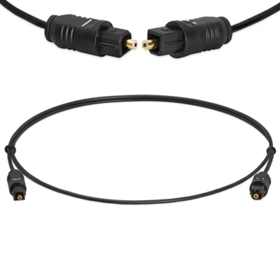 3FT TOSLINK Fiber Optic Optical Digital Audio Cable SPDIF Sound Bar Cord Gold  - Image 1 of 3