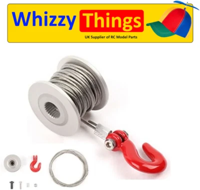 25T Steering Gear Servo Winch Wheel for 1/10 RC Crawler 2 Meter Cable - Image 1 of 4