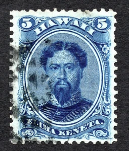 Hawaii 1869 5¢ Kamehameha Stamp #32 Used CV $30 - Picture 1 of 2