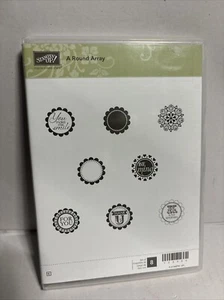 Stampin' Up A ROUND ARRAY Rubber Cling Set Of 8 Stamps - Picture 1 of 3