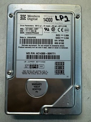 WD AC14300-00RTT1 AC14300-00RT 4.3GB 5.4K RPM IDE Ultra ATA/66 (ATA-5) 3.5" HDD - Image 1 of 4