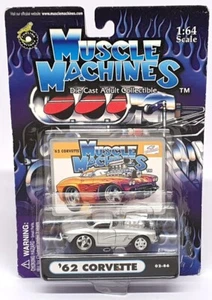 Muscle Machines 1/64 Scale 71151 02-86 - 1962 Chevrolet Corvette - Silver - Picture 1 of 5