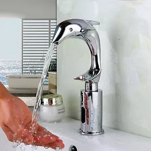 Dolphin Brass Faucet Automatic Hand Free Touch Sensor Bathroom Basin Fashion Tap - Picture 1 of 8