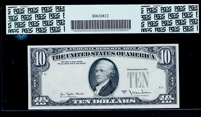1977 A $10 Federal Reserve Note Overprint on Back Error PPQ65 - Image 1 of 2