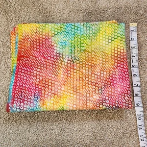 Batik Quilting Cotton Rainbow Tie Dye Dots 2 Yards - Picture 1 of 1