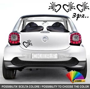 3er Set Aufkleber Blume - Herz Auto Motorrad Roller Decal Vinyl Blumen Flower Heart M12 - Bild 1 von 3