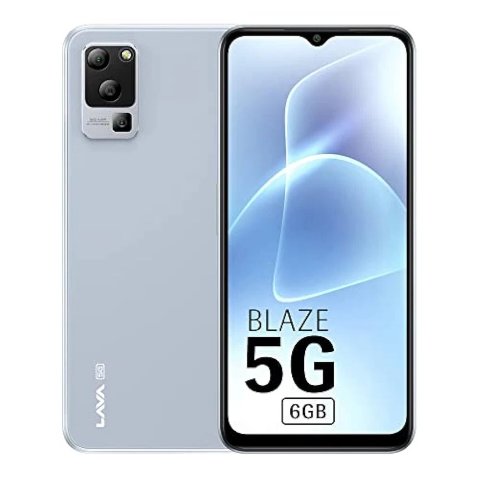 Lava Blaze 5G (Glass Blue, 6GB RAM, UFS 2.2 128GB Storage) | 5G Ready | - Image 1 of 1