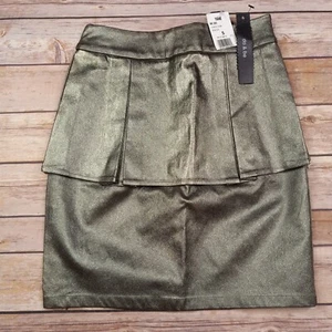 Minifalda lápiz Do & Be pequeña metálica de peltre superposición plisada - Imagen 1 de 8