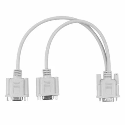DB9 9Pin Male to 2 Female Rs232 Serial Cable Splitter Directly Connected 2 in1 - Image 1 of 4