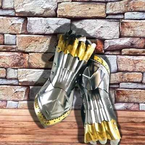 Wearable Gloves Medieval Larp Battle Warrior Reenactment Gauntlets Armor Gothic - Picture 1 of 8