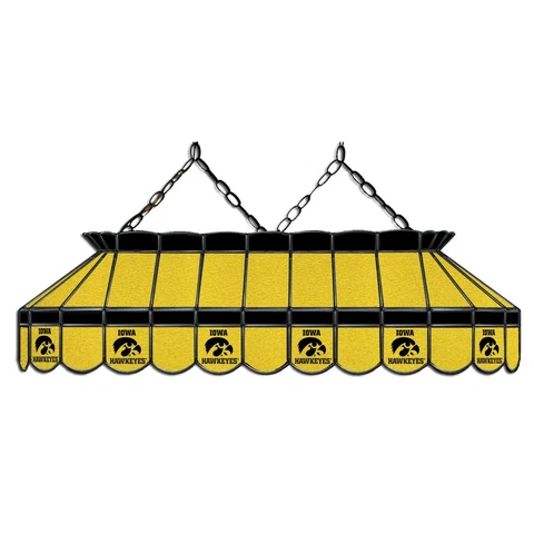 NCAA Iowa Hawkeyes Stained Glass 40" Pool Table Light - NEW - MADE IN U.S.A Cover
