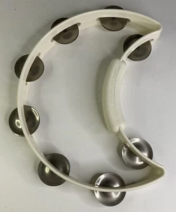 "Pandereta blanca Rhythm Tech media luna de mano de 9,5"""  - Imagen 1 de 6