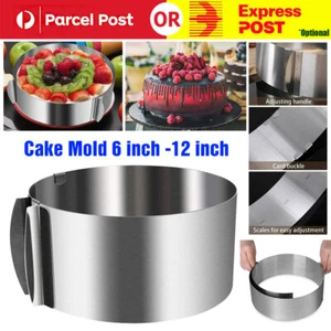 Cake Mold 6"-12" Adjustable Round Baking Cake Ring For Mousse Stainless Steel - Picture 1 of 11