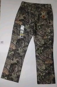 Boys 12 Carhartt Mossy Oak Carpenter Camo Pants Camouflage Outdoor Jeans Orig - Picture 1 of 5