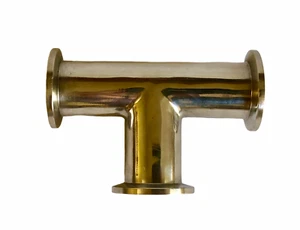 KF25 Tee 3 Way SS304 Vacuum All Ends are KF25 3-Way - Picture 1 of 4