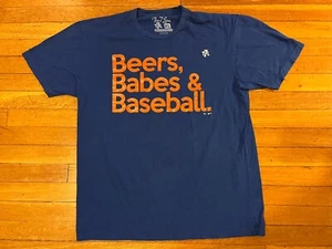 The 7 Line New York Mets Beers Babes Baseball Shirt Men's XL Blue Orange - Picture 1 of 9