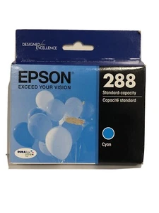 Genuine Epson 288 Cyan Ink Cartridge, T288220, Exp. 02/2023 -Sealed - Picture 1 of 3