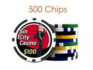 Custom 8 Stripe Design Poker Chips w/Your Logo/Design in Full Color - 500 chips - Picture 1 of 3