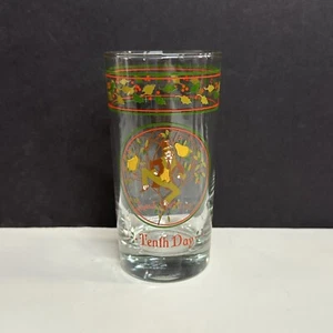 Vaso de vidrio 12 días de Navidad décimo día 10 Lords A Leaping Anchor Hocking - Imagen 1 de 8