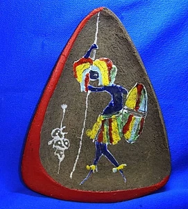 Mid Century 50´s Art Pottery Wall Plaque Italy Venturini African Motive #U - Picture 1 of 5