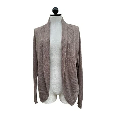 Cárdigan abierto tejido Kenneth Cole New York cuello chal suéter marrón talla L Foto 1 de 4