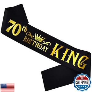 HUBEISIYU 70th Birthday King Sash, Bday Gifts idea for Men or Boys, Funny Bir - Picture 1 of 5