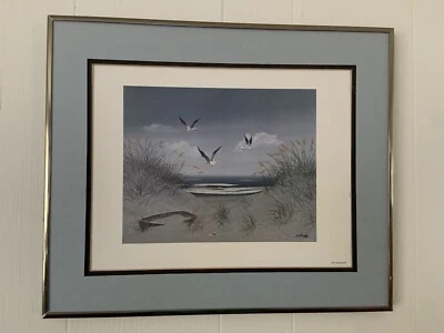 Ruth Ann Burgess, Waves Outer Banks, Carolina del Norte, litografía dunas arte enmarcado Foto 1 de 4