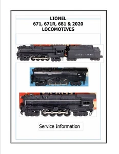 Lionel 2020 671 671R 681 Info Reparaturanleitungen 10 Seiten (beste Qualität Repro!) - Bild 1 von 2