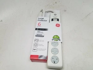 GE Power Strip Surge Protector 6 Outlets 3ft Cord  Safety Covers 800 Joules  - Picture 1 of 1