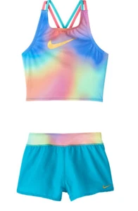 Nike Spectrum Spiderback 2-pc Tank Shorts Swimsuit YOUTH GIRLS SZ SMALL ZP-3916 - Picture 1 of 3