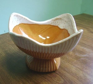 VINTAGE BURNT Orange SPECKLED ODD SHAPED #179 USA PLANTER/ CANDY BOWL - Picture 1 of 4